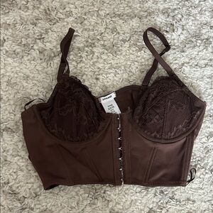 Garage Chocolate Lace Bustier